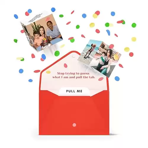 Make It Mine PopBox, The Original Explosion Confetti Pop Up Greeting Card With Two 3D Customizable Popup Image Cubes - Classic Exploding Popup Card