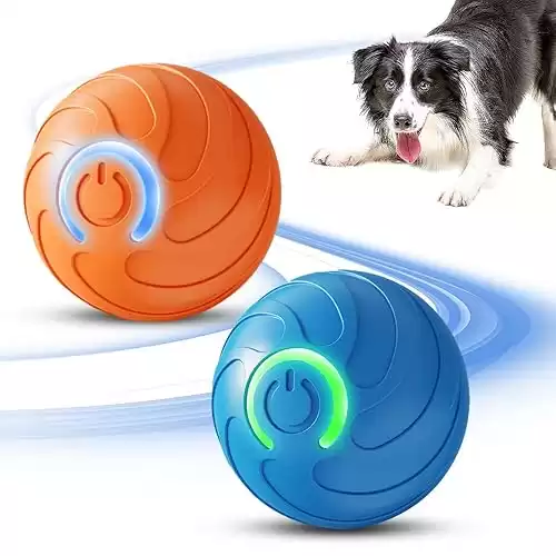 Vibrating Dog Ball, Moving Dog Ball, USB Rechargeable Shaky Ball Toy for Dogs, Interactive Dog Bouncing Ball, Automatic Moving Dog Toy Ball for Small Medium Large Dogs (2pc)