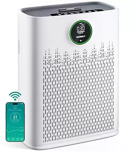 Smart Air Purifier for Home Large Rooms, with WiFi Control, Smart Mode, AQI Display, 22dB Sleep Mode & Aromatherapy, Covers Up to 1295 Ft² with 2X-Power Filtration, HAP603, Bright White